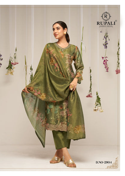 निखार रूपाली शुद्ध विस्कोस मलमल पैंट स्टाइल सूट निर्यातक