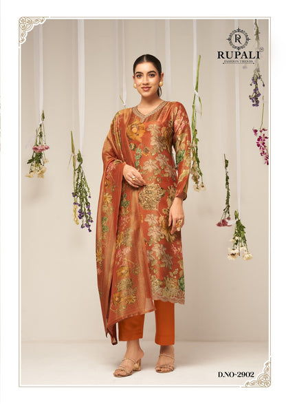 निखार रूपाली शुद्ध विस्कोस मलमल पैंट स्टाइल सूट निर्यातक