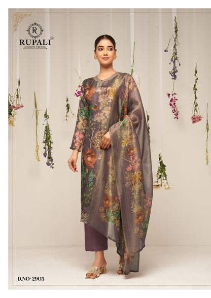 निखार रूपाली शुद्ध विस्कोस मलमल पैंट स्टाइल सूट निर्यातक