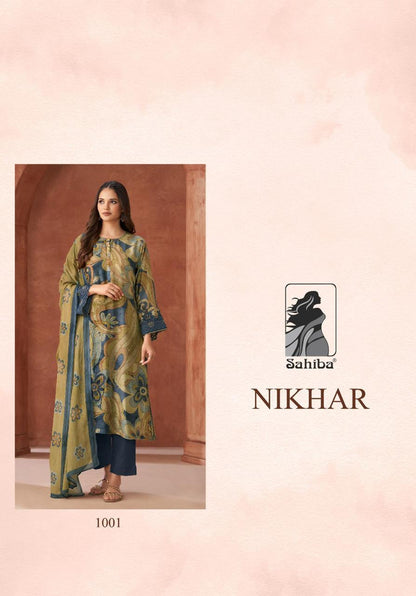 Nikhar Sahiba Staple Twill Pashmina Suits Exporter