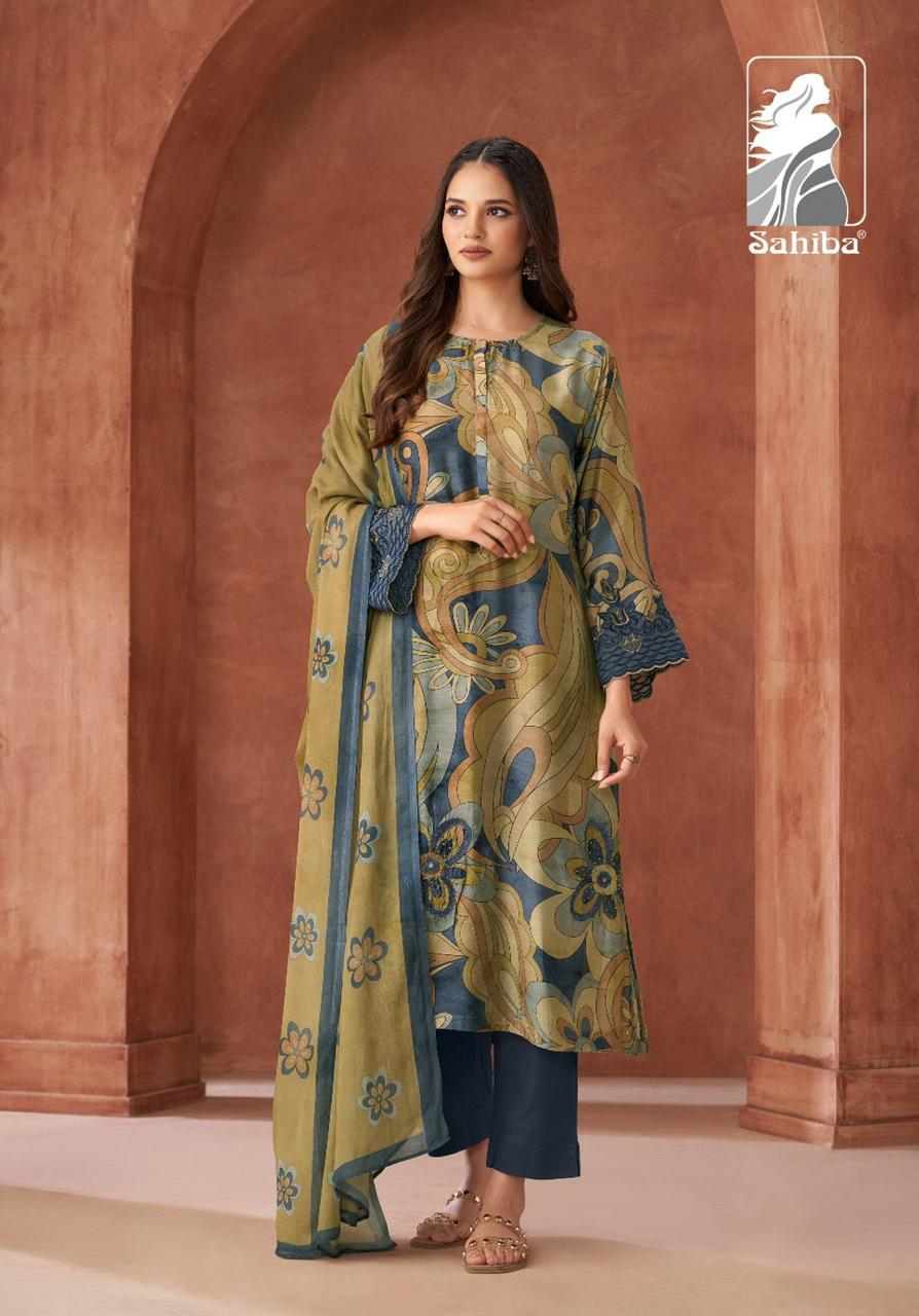 Nikhar Sahiba Staple Twill Pashmina Suits Exporter