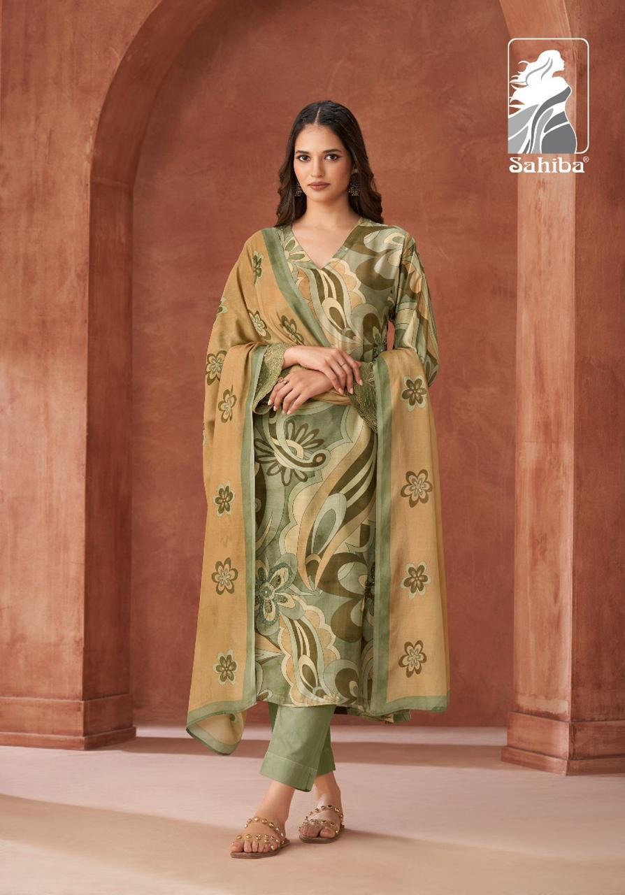 Nikhar Sahiba Staple Twill Pashmina Suits Exporter