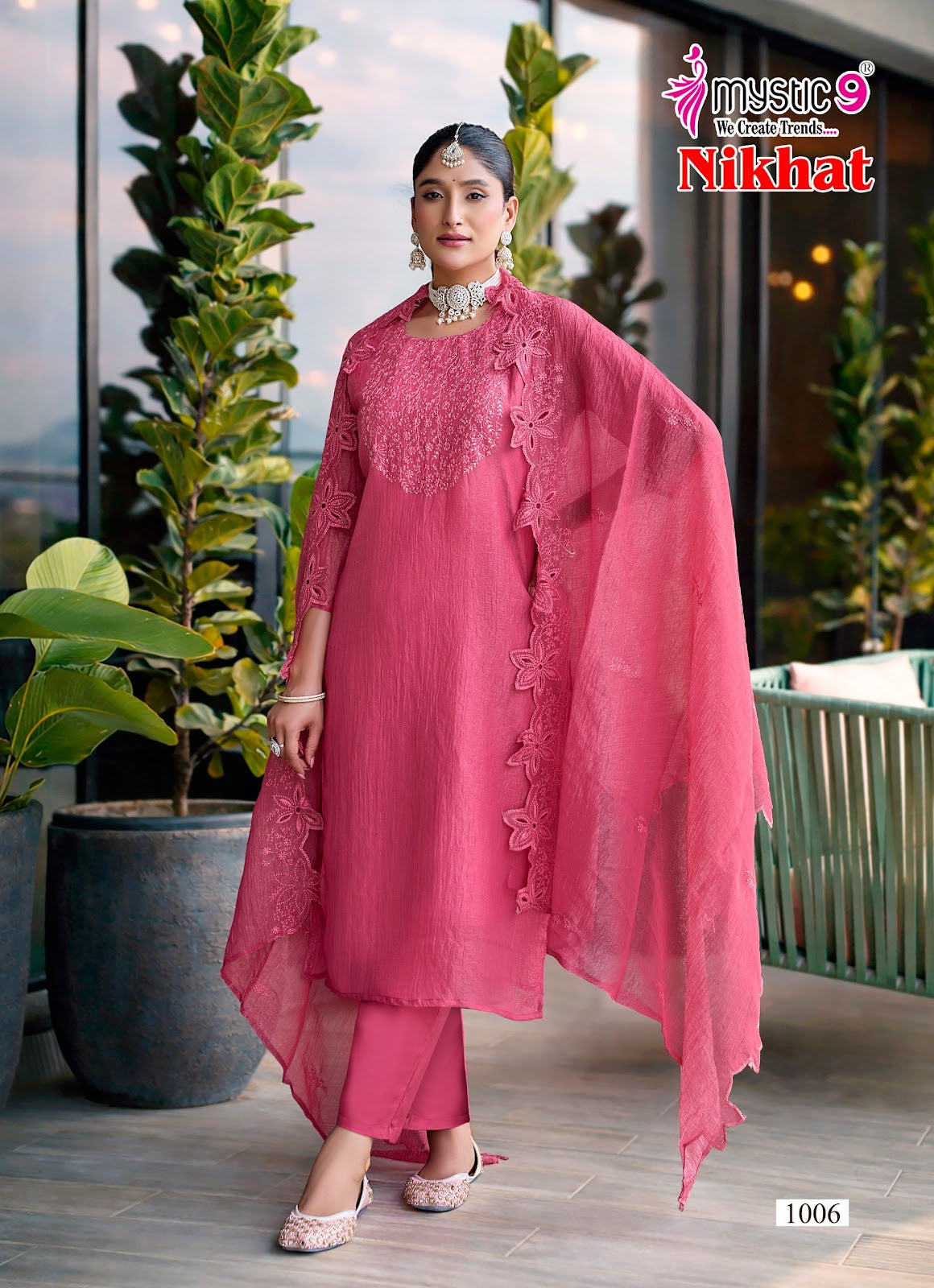 Nikhat Vol 1 Mystic 9 Silk Readymade Pant Style Suits Supplier Ahmedabad