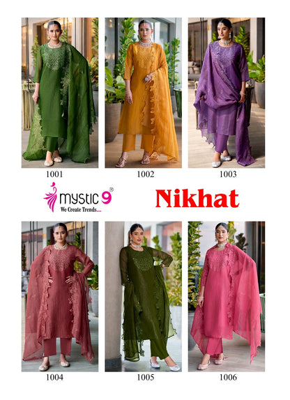 Nikhat Vol 1 Mystic 9 Silk Readymade Pant Style Suits Supplier Ahmedabad