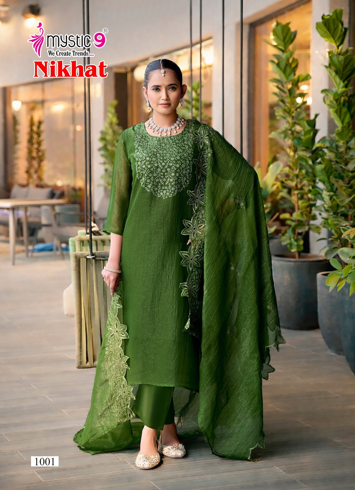 Nikhat Vol 1 Mystic 9 Silk Readymade Pant Style Suits Supplier Ahmedabad
