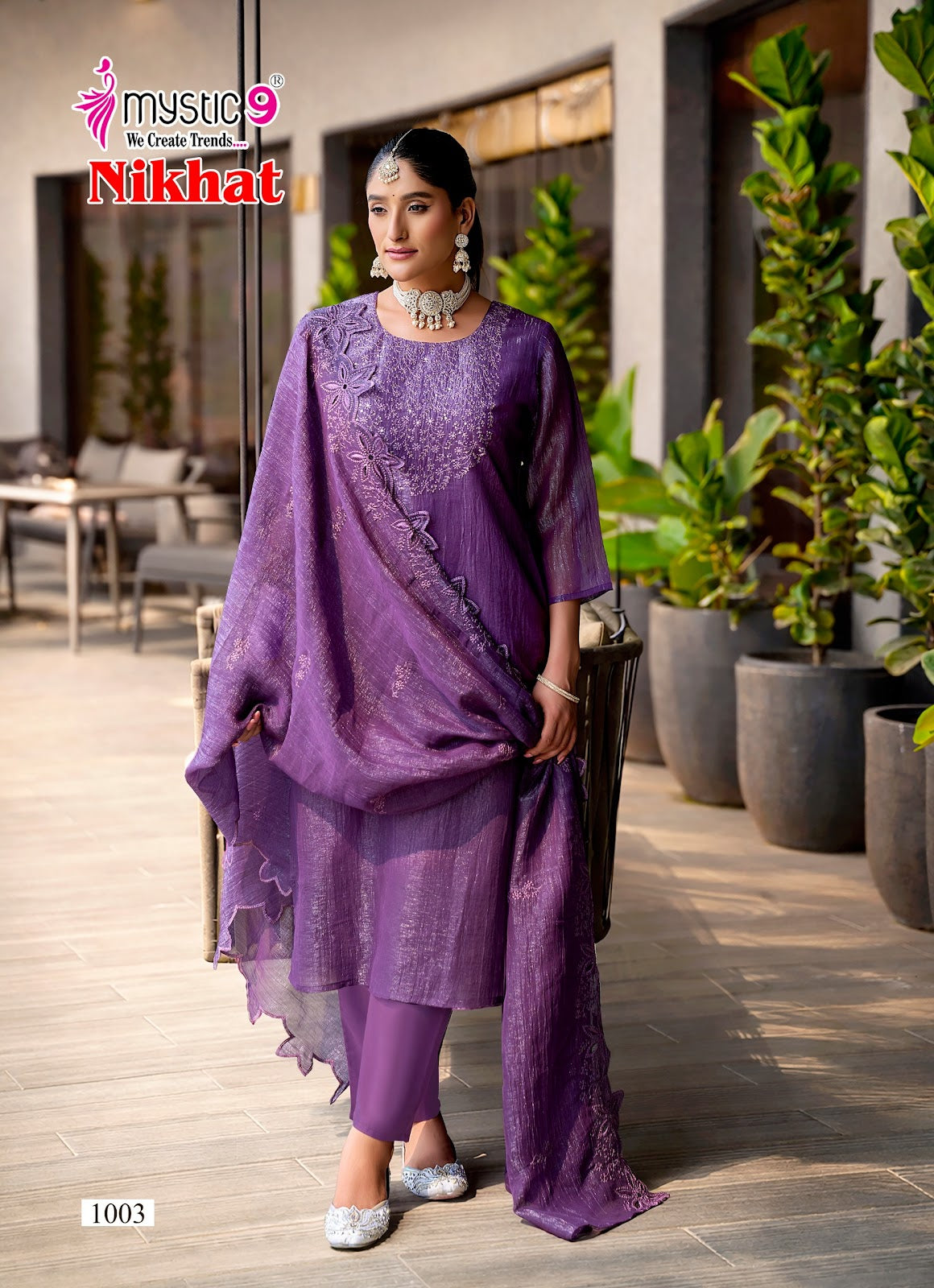 Nikhat Vol 1 Mystic 9 Silk Readymade Pant Style Suits Supplier Ahmedabad