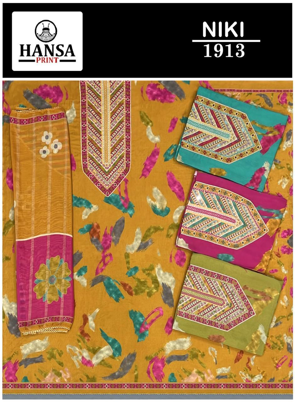 Niki 1913 Hansa Prints Muslin Salwar Suits Supplier Gujarat
