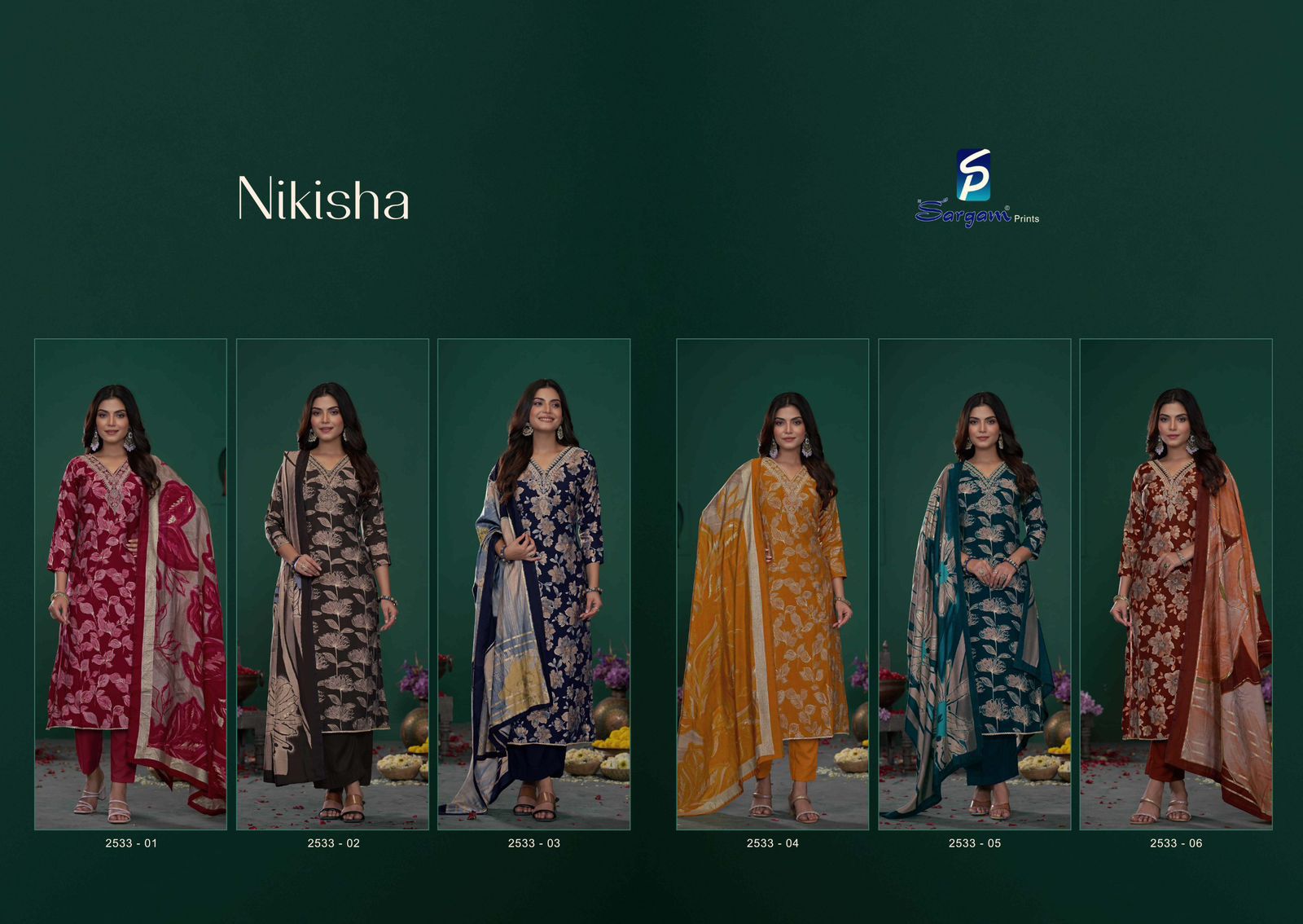 Nikisha Sargam Prints Viscose Modal Plazzo Style Suits Wholesaler