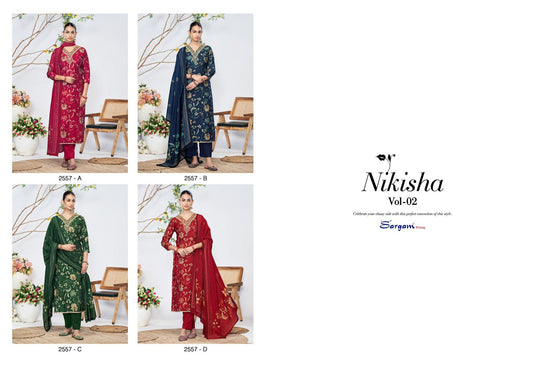Nikisha Vol 2 Sargam Prints Viscose Modal Pant Style Suits Supplier India