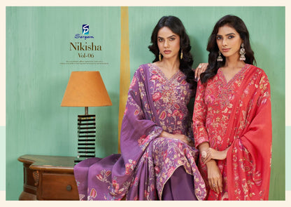 Nikisha Vol 6 Sargam Prints Viscose Pant Style Suits Manufacturer