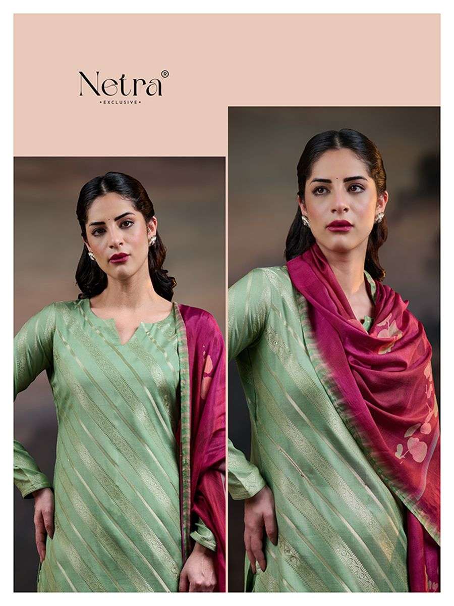 Nikita Netra Muslin Silk Pant Style Suits Wholesaler Ahmedabad
