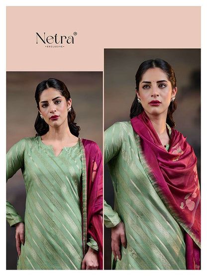 Nikita Netra Muslin Silk Pant Style Suits Wholesaler Ahmedabad