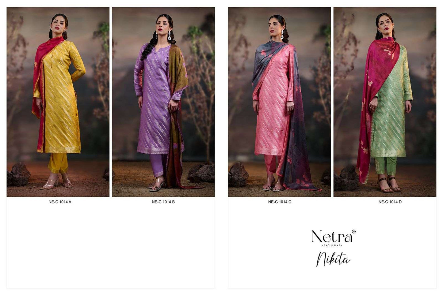 Nikita Netra Muslin Silk Pant Style Suits Wholesaler Ahmedabad
