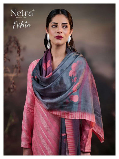 Nikita Netra Muslin Silk Pant Style Suits Wholesaler Ahmedabad