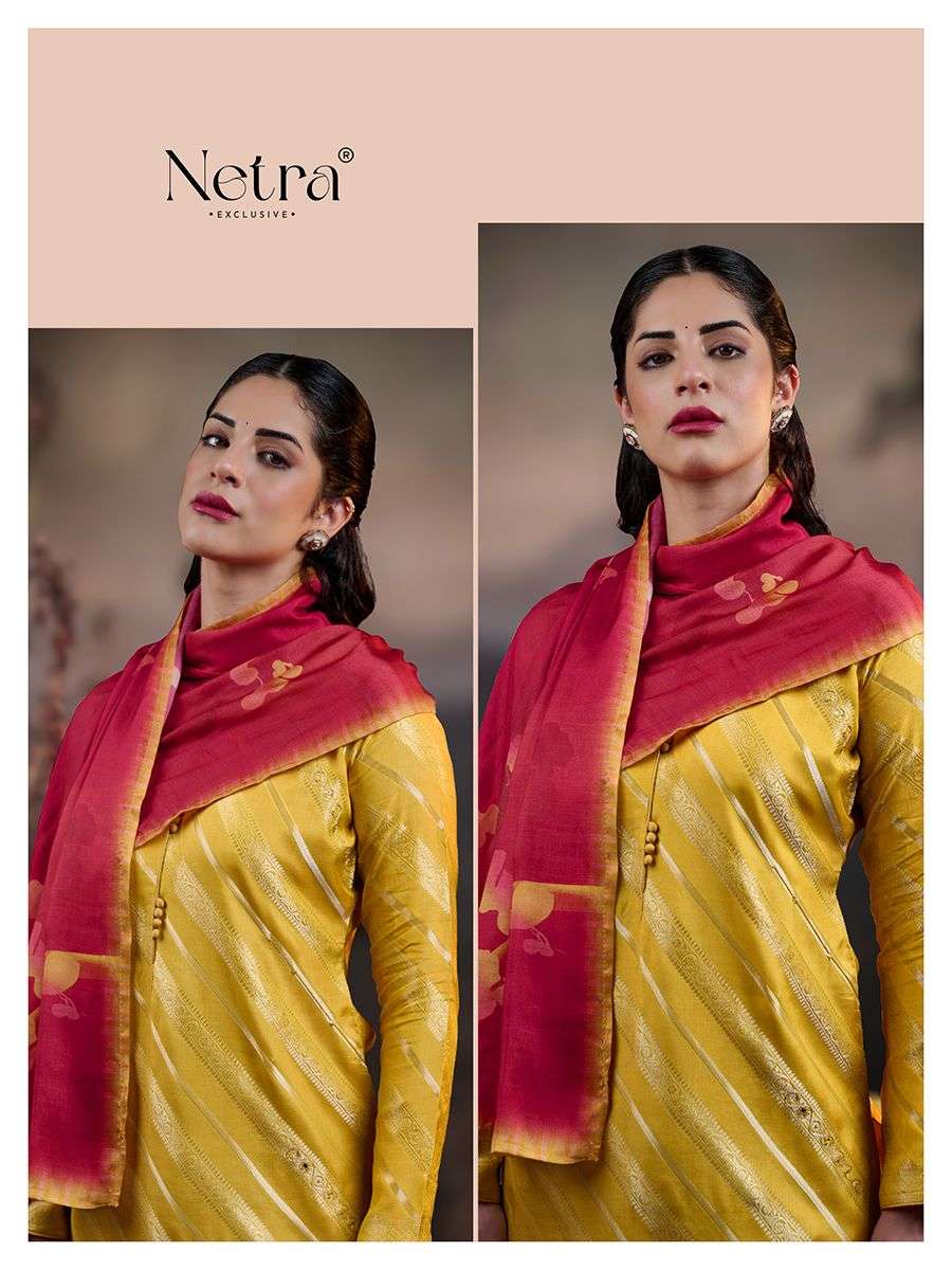 Nikita Netra Muslin Silk Pant Style Suits Wholesaler Ahmedabad