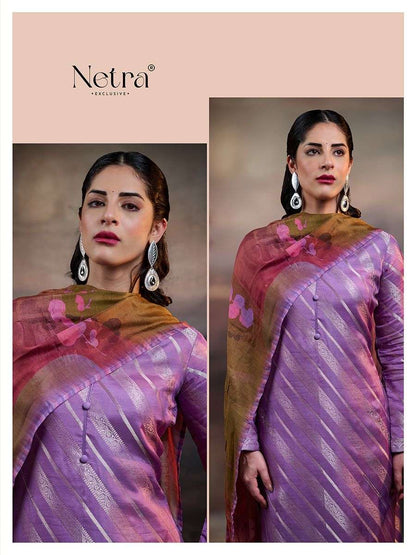Nikita Netra Muslin Silk Pant Style Suits Wholesaler Ahmedabad