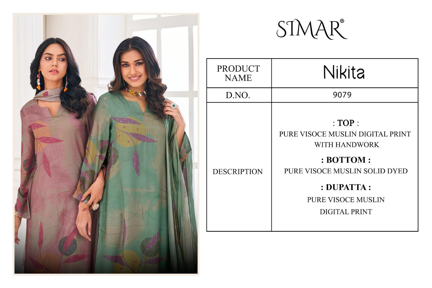Nikita Simar Pure Viscose Muslin Pant Style Suits Supplier Gujarat