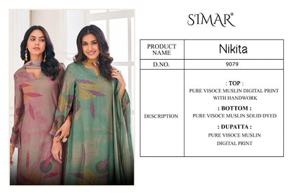 Nikita Simar Pure Viscose Muslin Pant Style Suits Supplier Gujarat