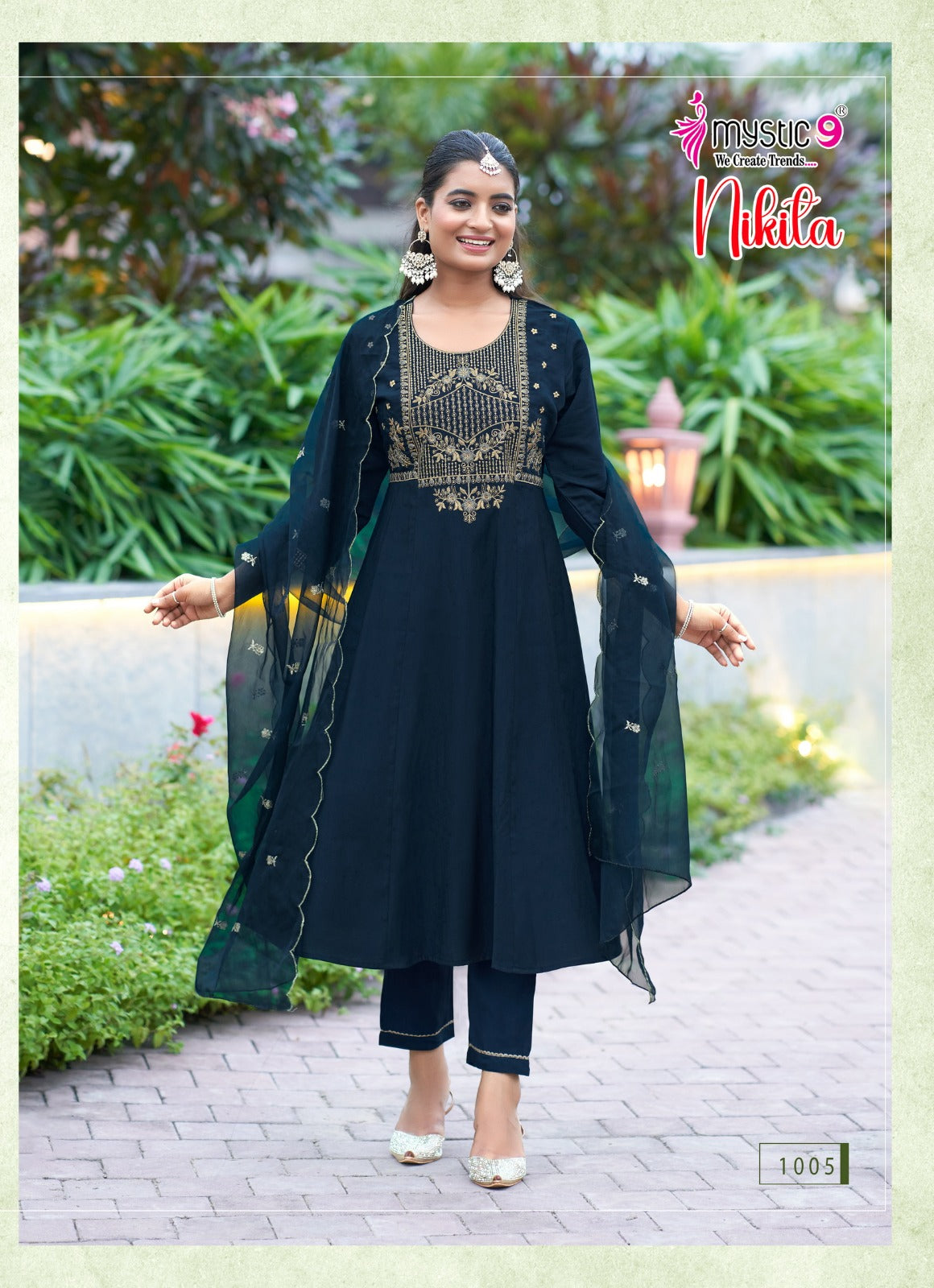 Nikita Vol 1 Mystic 9 Roman Silk Readymade Anarkali Suits Supplier India