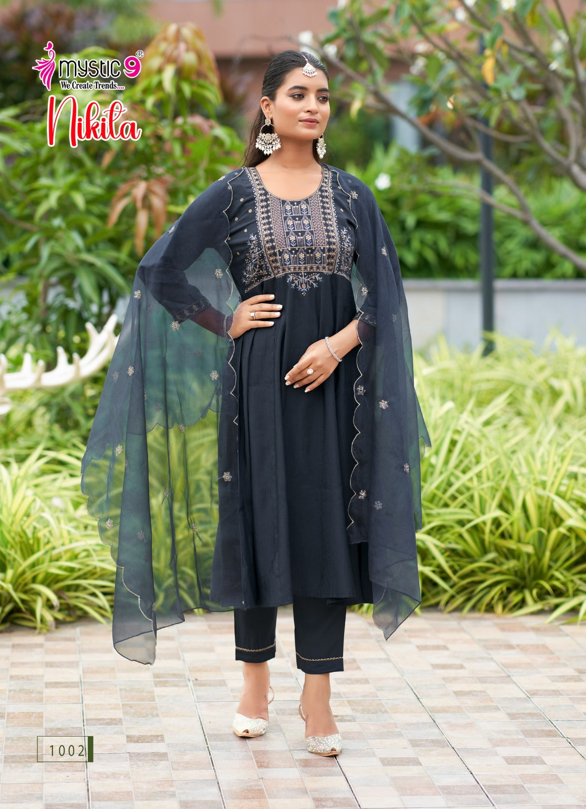 Nikita Vol 1 Mystic 9 Roman Silk Readymade Anarkali Suits Supplier India