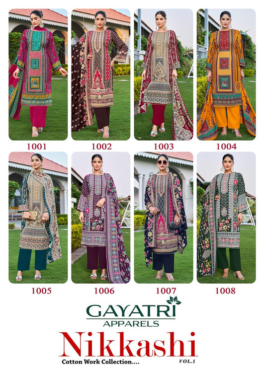 Nikkashi Vol 1 Gayatri Viscose Reyon Karachi Salwar Suits Exporter Gujarat