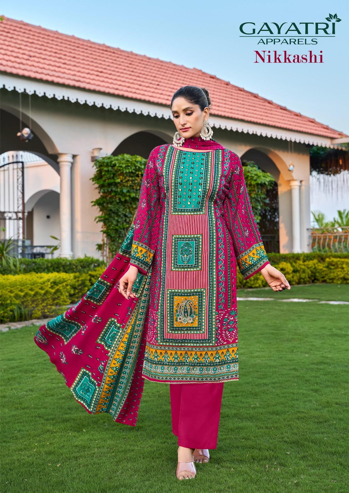 Nikkashi Vol 1 Gayatri Viscose Reyon Karachi Salwar Suits Exporter Gujarat