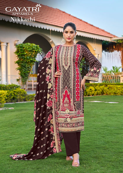 Nikkashi Vol 1 Gayatri Viscose Reyon Karachi Salwar Suits Exporter Gujarat