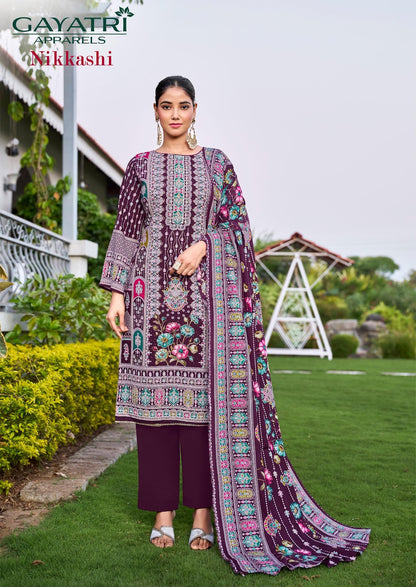 Nikkashi Vol 1 Gayatri Viscose Reyon Karachi Salwar Suits Exporter Gujarat