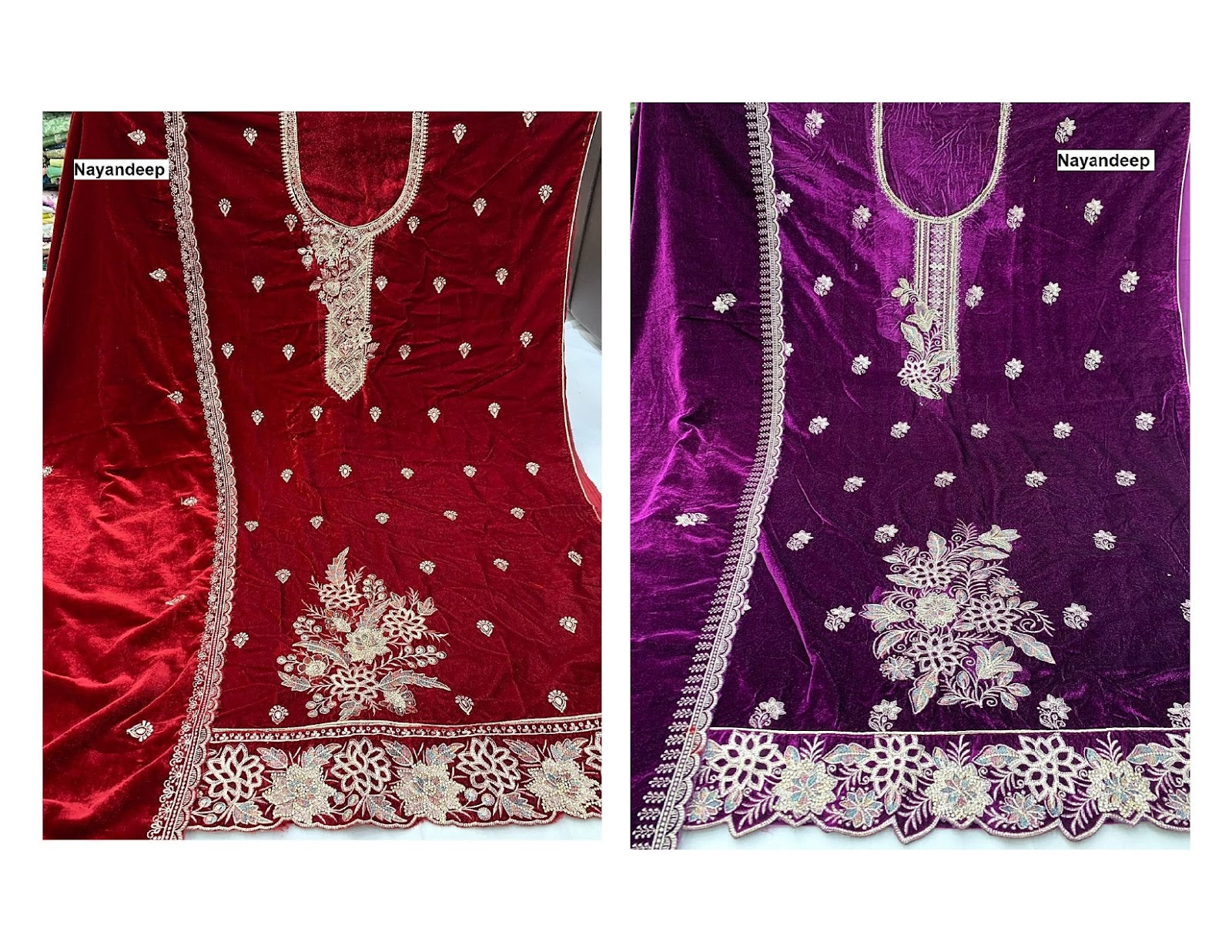 Nikki Nayandeep Viscose Velvet Suits Supplier Ahmedabad