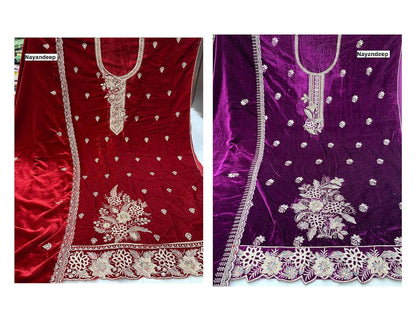 Nikki Nayandeep Viscose Velvet Suits Supplier Ahmedabad