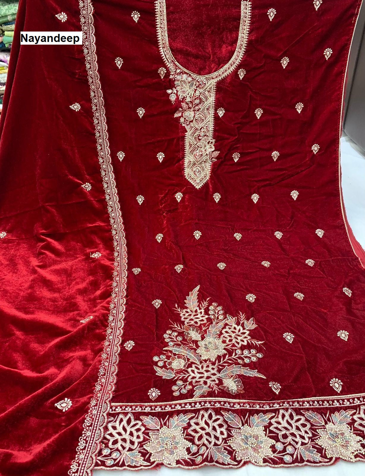 Nikki Nayandeep Viscose Velvet Suits Supplier Ahmedabad