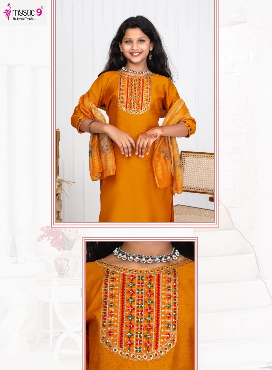 Nikki Vol 1 Mystic 9 Vertican Girls Readymade Pant Suits Wholesaler Ahmedabad