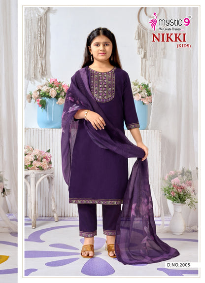 Nikki Vol 2 Mystic 9 Vertican Girls Readymade Pant Suits Wholesaler India