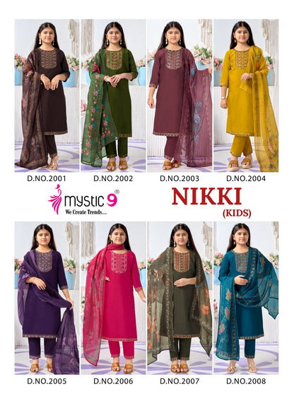 Nikki Vol 2 Mystic 9 Vertican Girls Readymade Pant Suits Wholesaler India
