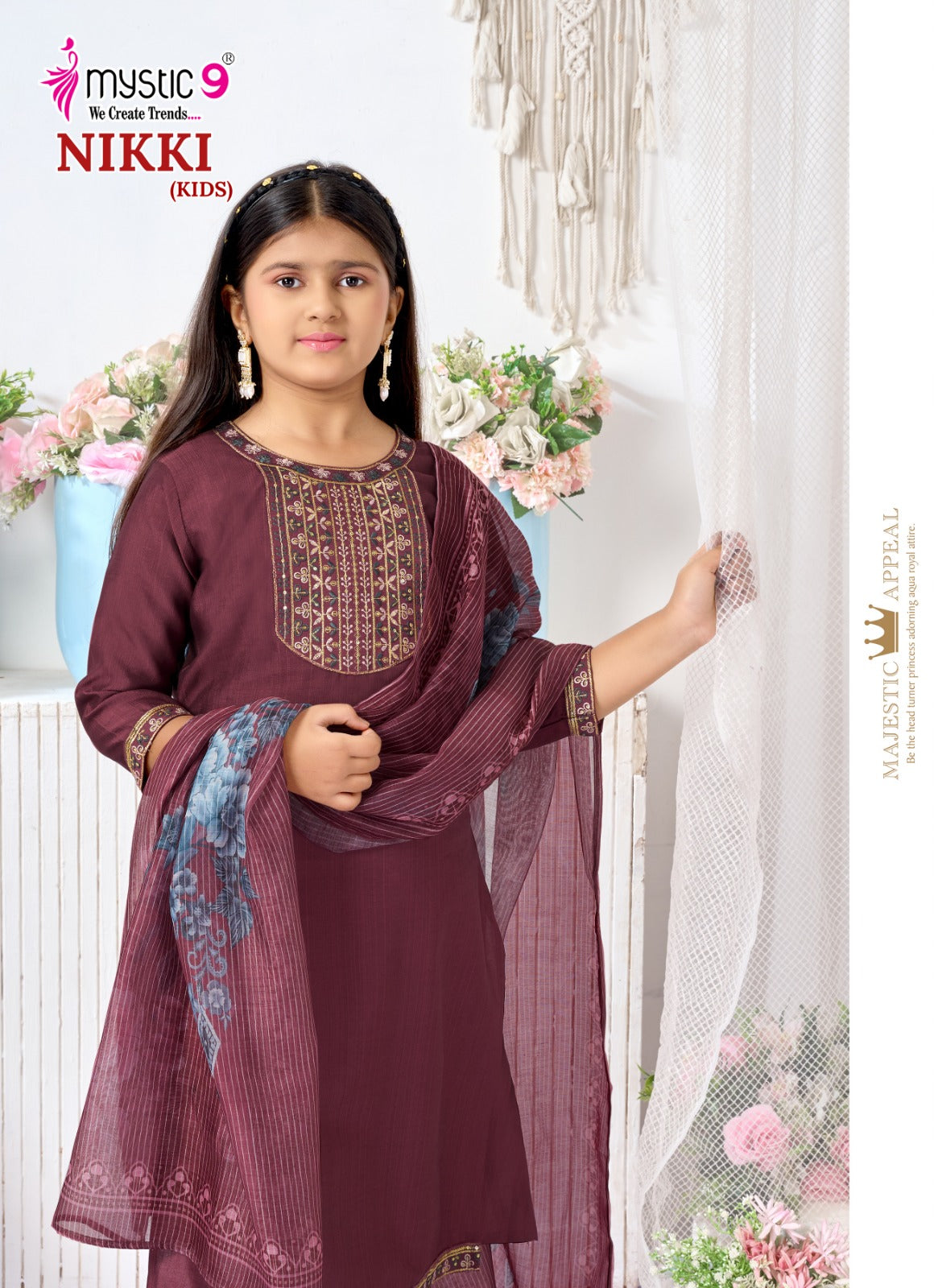 Nikki Vol 2 Mystic 9 Vertican Girls Readymade Pant Suits Wholesaler India
