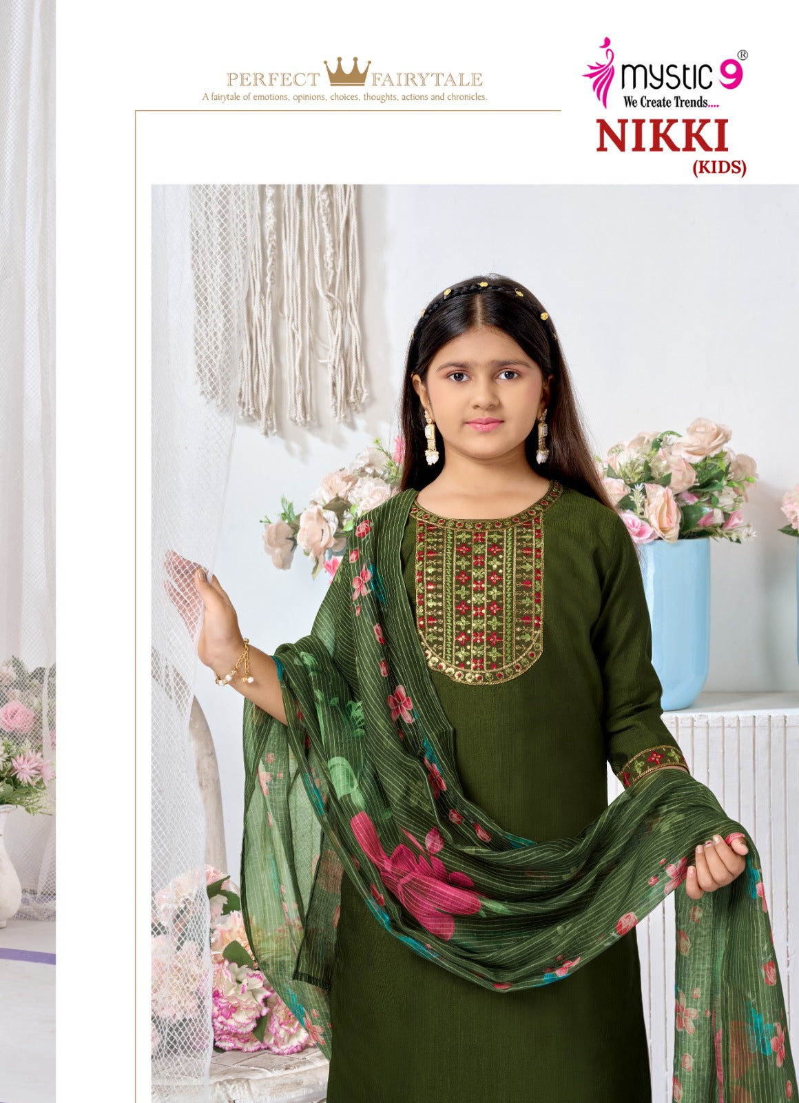 Nikki Vol 2 Mystic 9 Vertican Girls Readymade Pant Suits Wholesaler India
