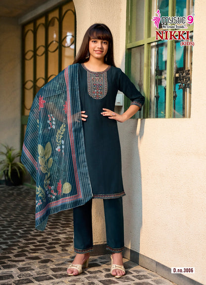 Nikki Vol 3 Mystic 9 Vertican Girls Readymade Pant Suits Manufacturer Gujarat