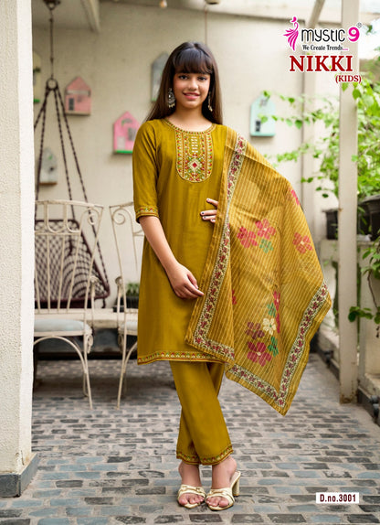 Nikki Vol 3 Mystic 9 Vertican Girls Readymade Pant Suits Manufacturer Gujarat