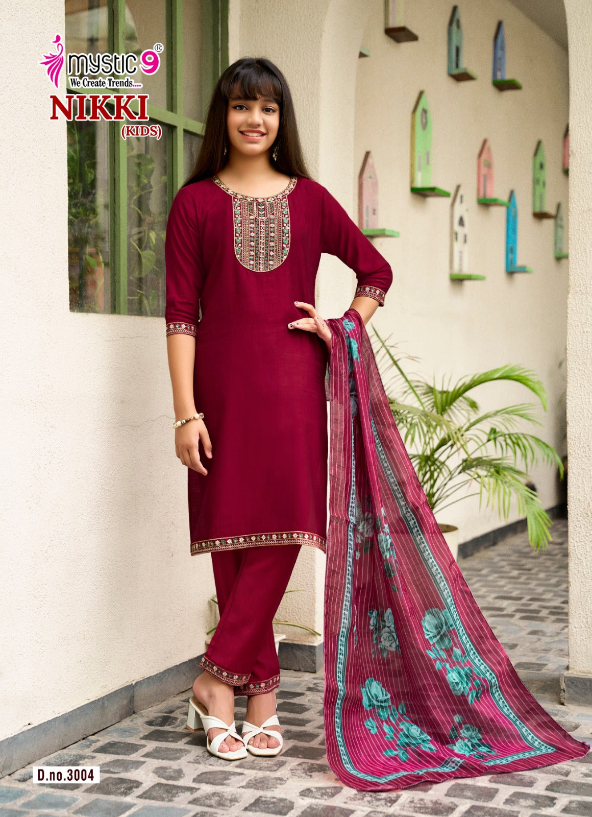Nikki Vol 3 Mystic 9 Vertican Girls Readymade Pant Suits Manufacturer Gujarat