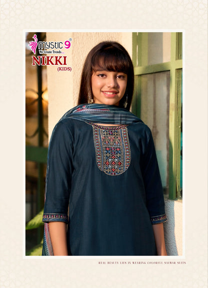 Nikki Vol 3 Mystic 9 Vertican Girls Readymade Pant Suits Manufacturer Gujarat