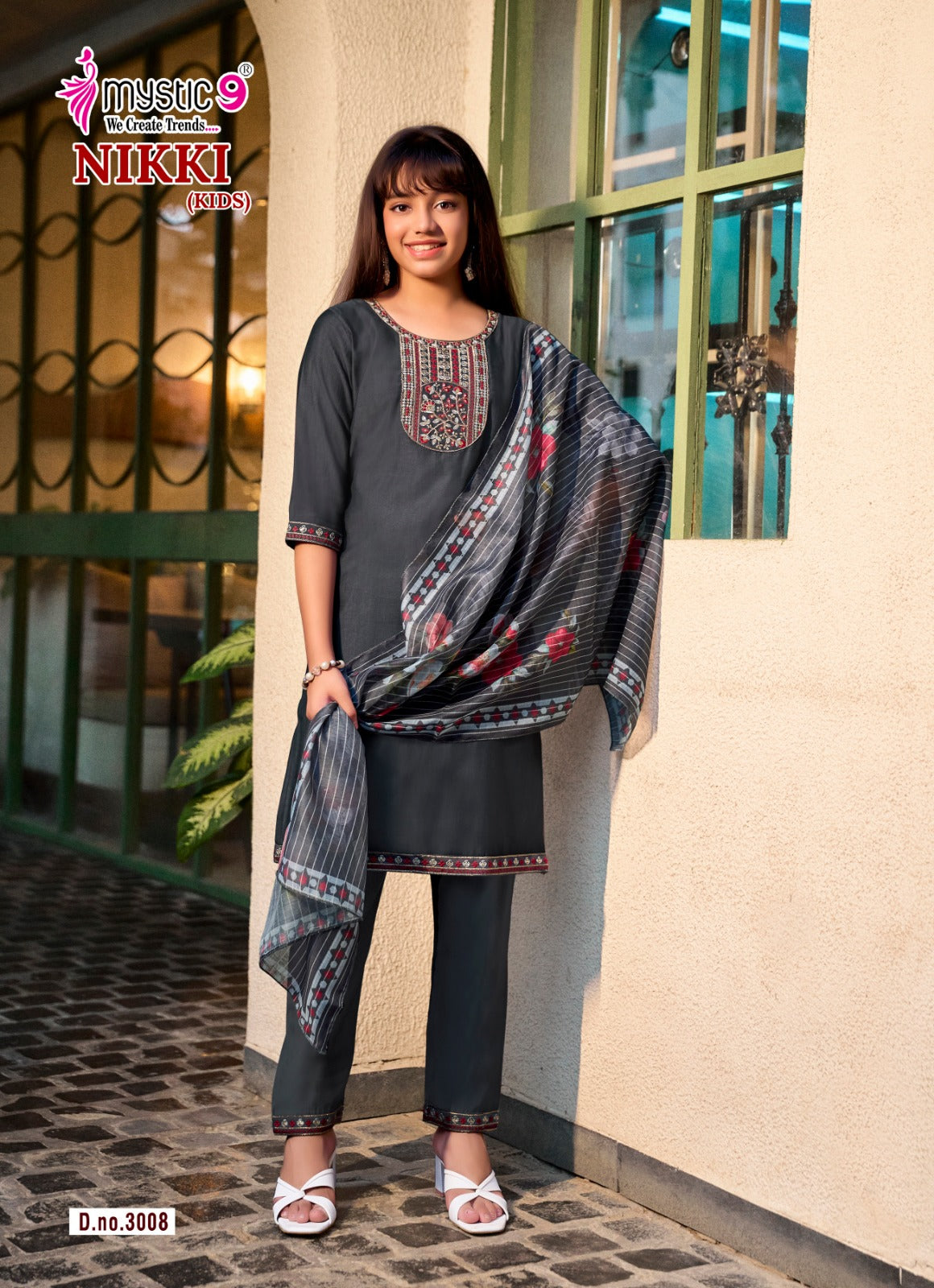 Nikki Vol 3 Mystic 9 Vertican Girls Readymade Pant Suits Manufacturer Gujarat