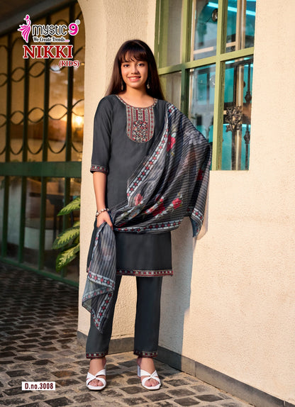 Nikki Vol 3 Mystic 9 Vertican Girls Readymade Pant Suits Manufacturer Gujarat
