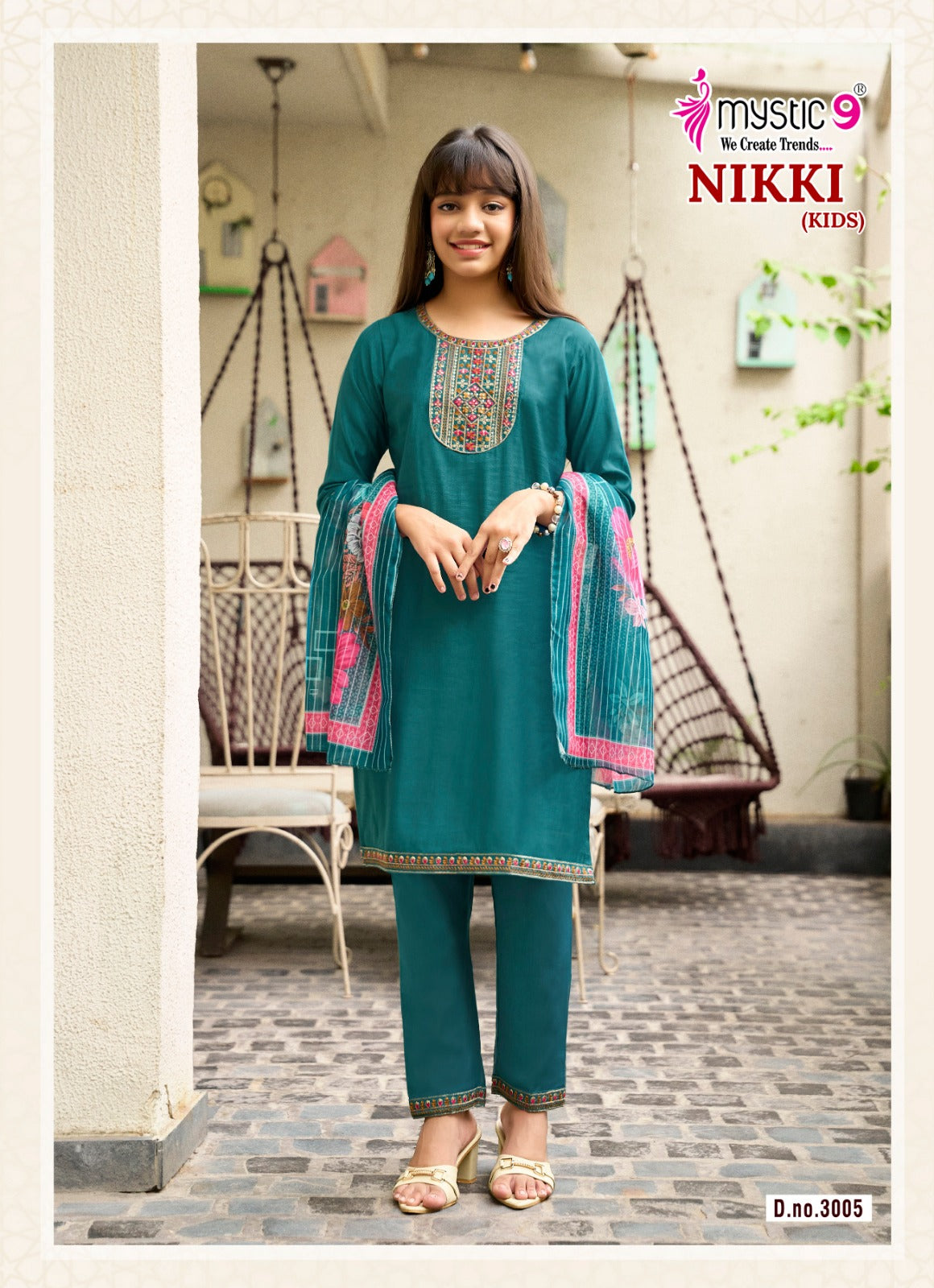 Nikki Vol 3 Mystic 9 Vertican Girls Readymade Pant Suits Manufacturer Gujarat