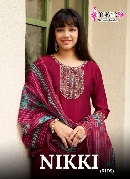 Nikki Vol 3 Mystic 9 Vertican Girls Readymade Pant Suits Manufacturer Gujarat