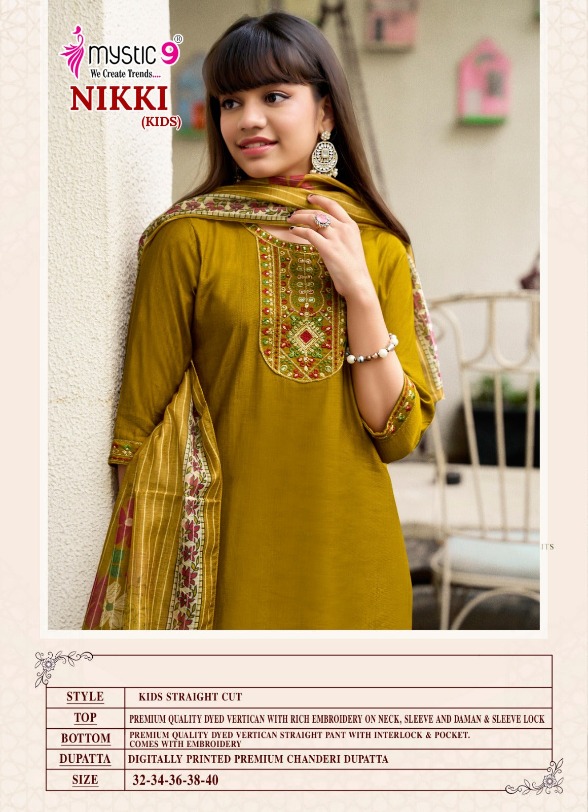 Nikki Vol 3 Mystic 9 Vertican Girls Readymade Pant Suits Manufacturer Gujarat