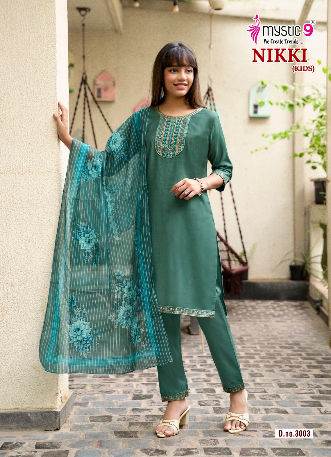Nikki Vol 3 Mystic 9 Vertican Girls Readymade Pant Suits Manufacturer Gujarat