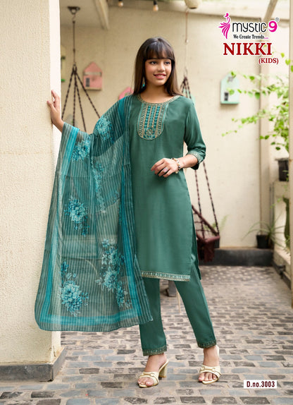 Nikki Vol 3 Mystic 9 Vertican Girls Readymade Pant Suits Manufacturer Gujarat