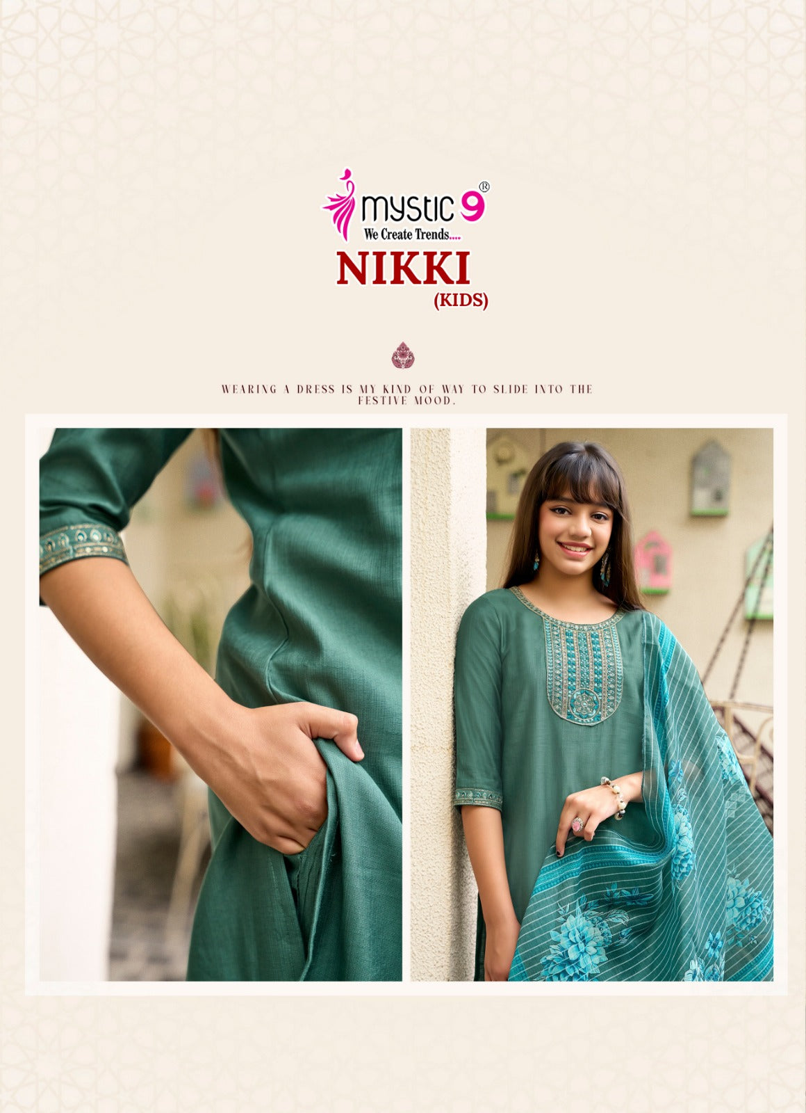 Nikki Vol 3 Mystic 9 Vertican Girls Readymade Pant Suits Manufacturer Gujarat