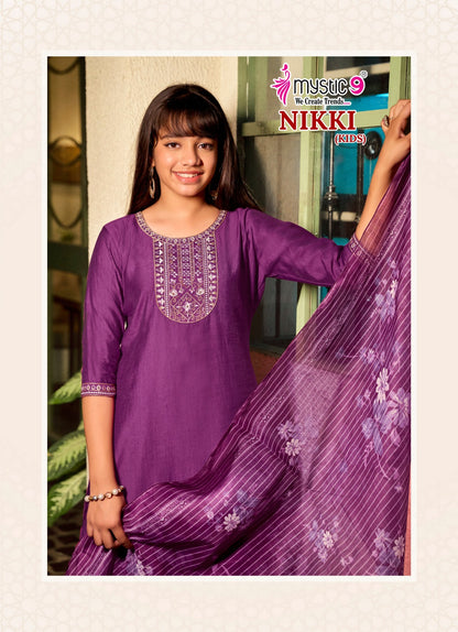 Nikki Vol 3 Mystic 9 Vertican Girls Readymade Pant Suits Manufacturer Gujarat