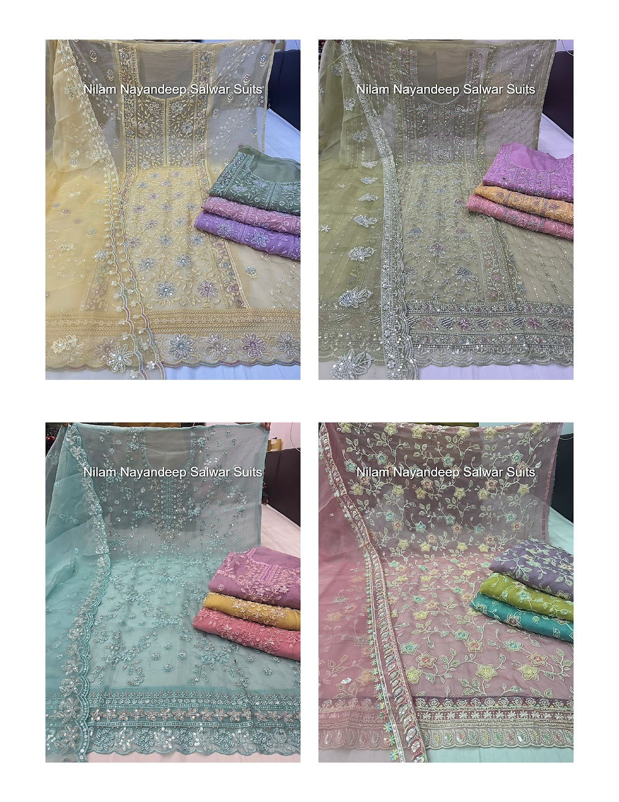 Nilam Nayandeep Organza Salwar Suits Supplier India